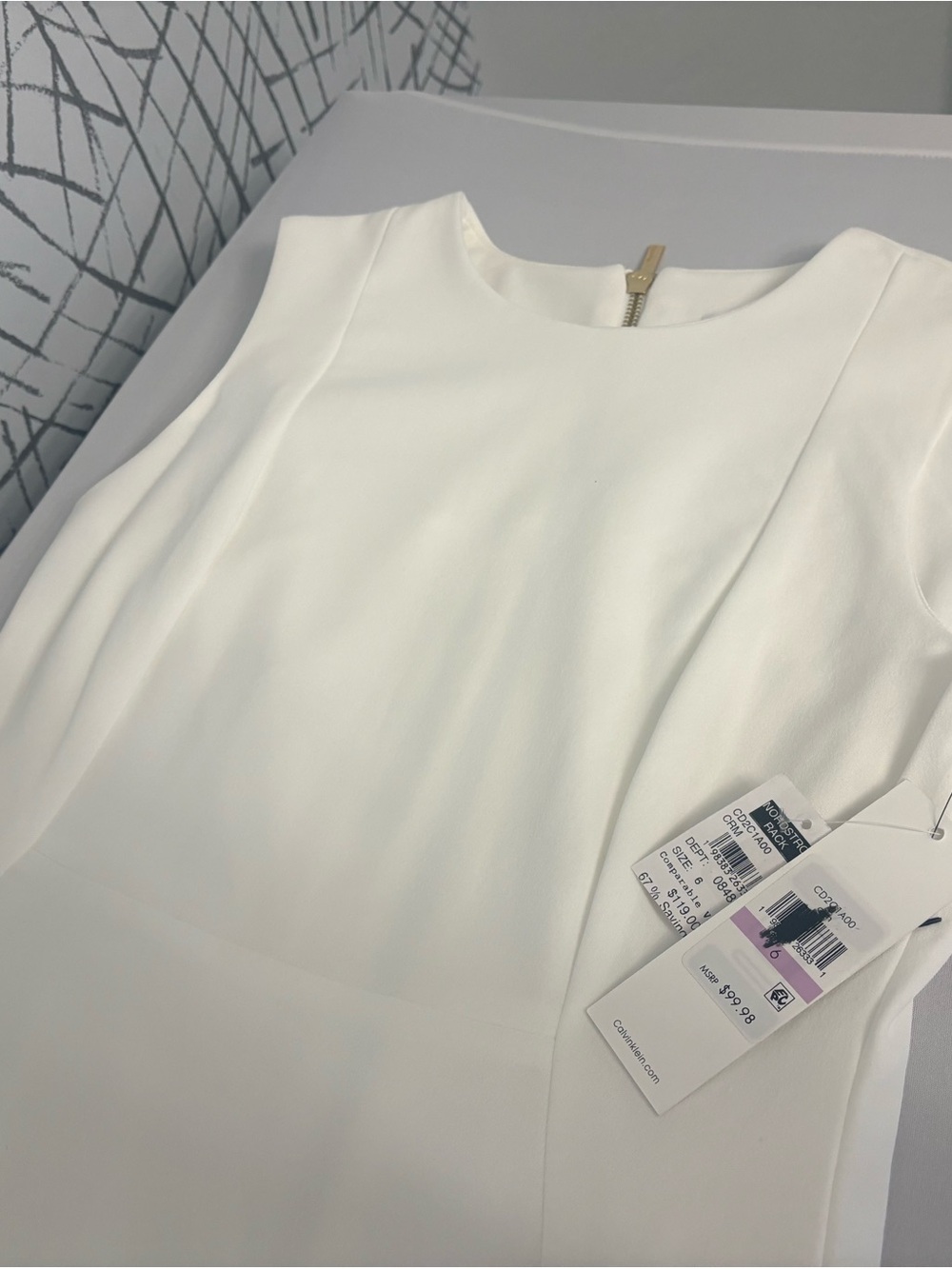 Calvin Klein White Sleeveless Sheath Dress - Picture 7 of 9